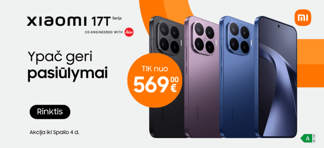 Xiaomi 17T serija nuo 569 Eur, Mobili prekyba