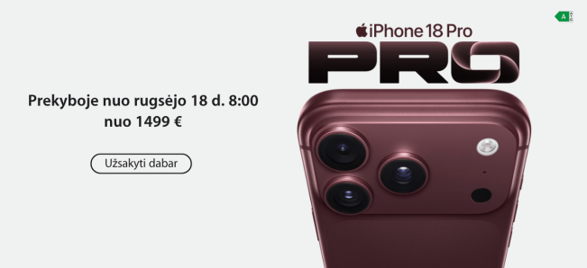 iPhone 18 Pro nuo 1499 Eur, Mobili prekyba