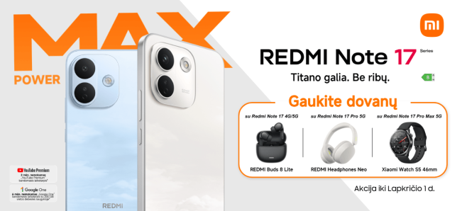 Xiaomi Redmi Note 17 serija su dovanomis, Mobili prekyba