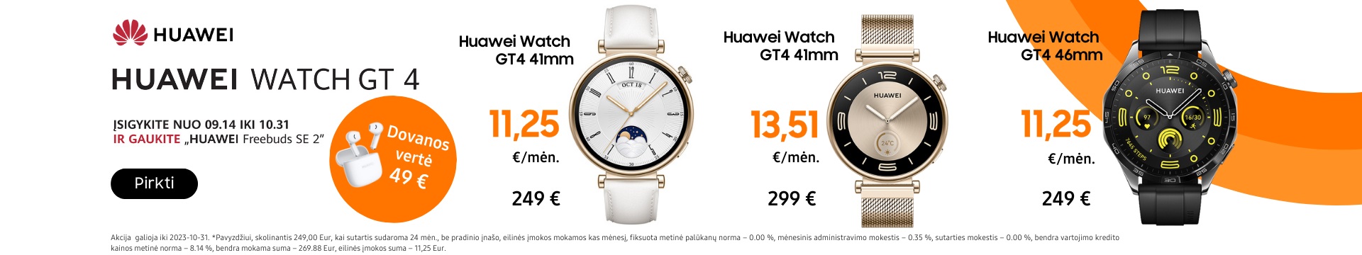 Huawei Watch GT4 + doavan huawei freebuds SE2