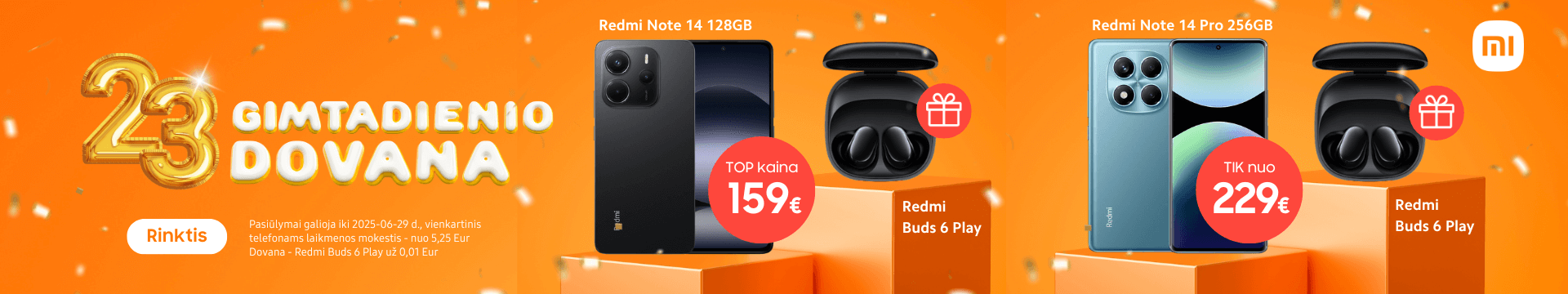 Xiaomi dovana - Redmi Buds 6 Play ausinės, Mobili prekyba