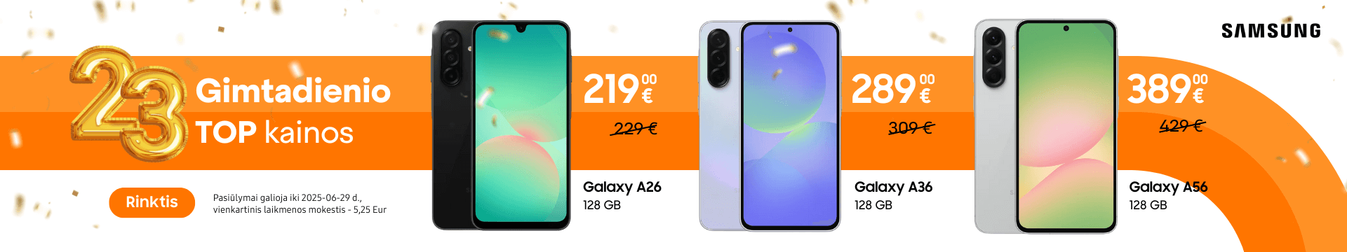 Samsung Galaxy A56 A36 A26 akcija, nulaida, Mobili prekyba