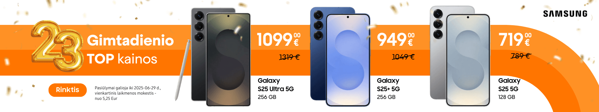 Samsung Galaxy S25 serija akcija, Mobili prekyba