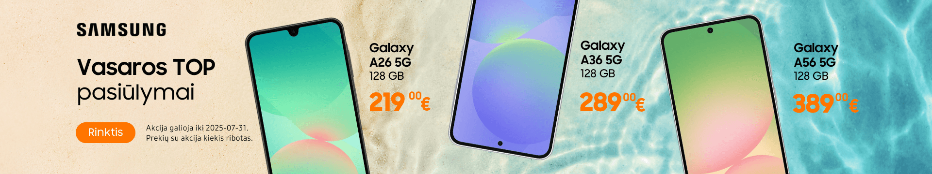 Samsung Galaxy A56 A36 A26 akcija, nulaida, Mobili prekyba