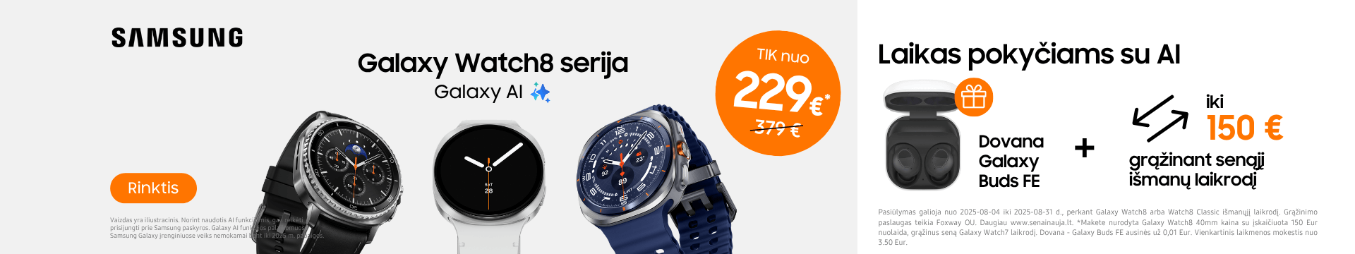 Samsung Galaxy Watch8 su dovana, Mobili prekyba