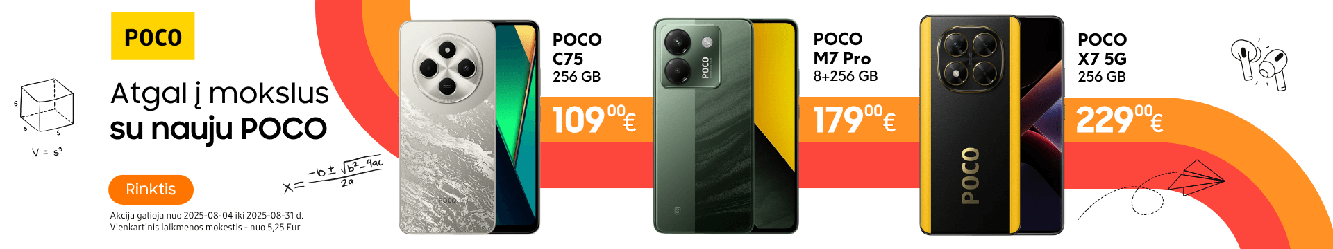 Poco C75, M7 Pro, X7 5G akcija, Mobili prekyba
