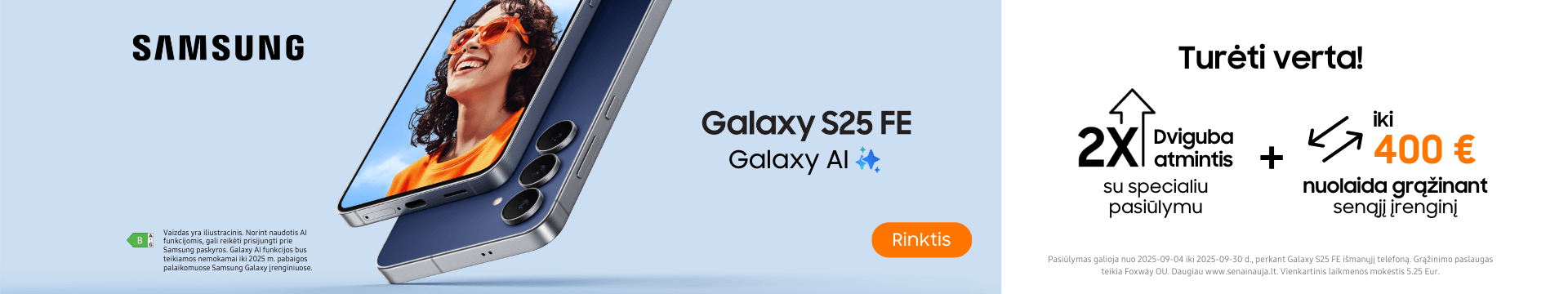 Samsung Galaxy S25 FE naujiena, Mobili prekyba