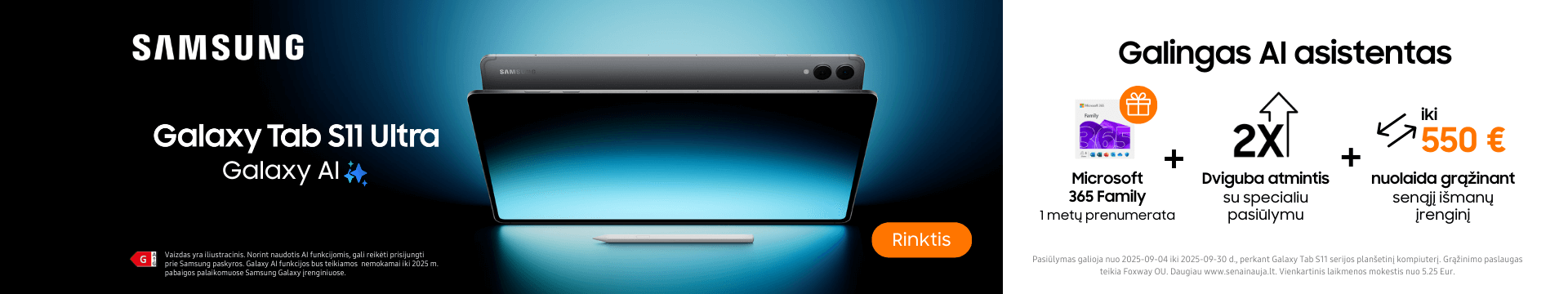 Samsung Galaxy Tab S11 Ultra naujiena, akcija, Mobili prekyba
