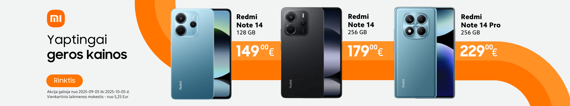 Xiaomi Redmi Note 14 serija akcija, Mobili prekyba