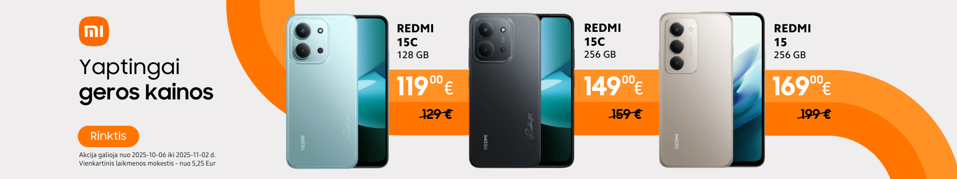 Xiaomi Redmi 15C ir Redmi 15 akcija, Mobili prekyba