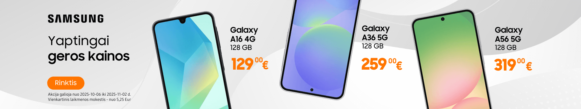 Samsung Galaxy A16 A36 A56 akcija, Mobili prekyba