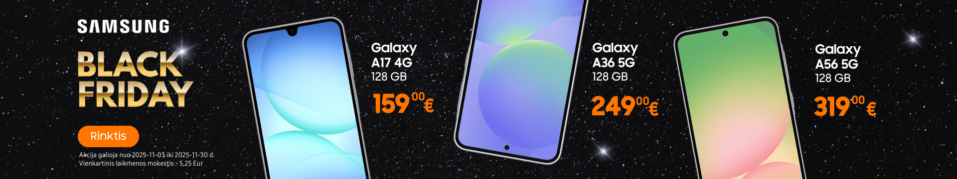 Samsung Galaxy A serijos Black Friday akcija, Mobili prekyba