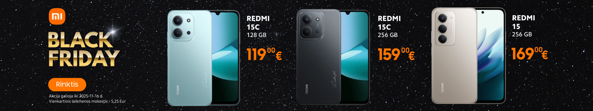 Xiaomi Redmi 15 Black Friday akcija, Mobili prekyba