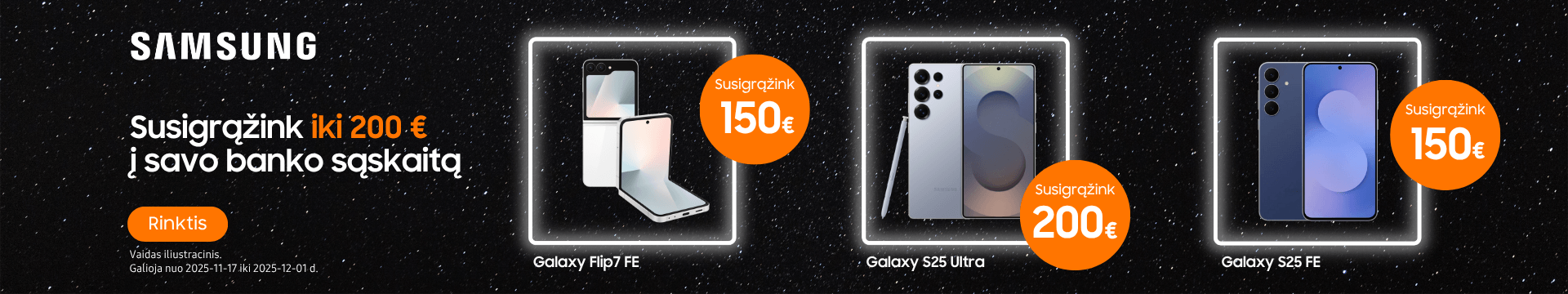 Samsung Galaxy S25 Ultra 200 Eur cashback, Mobili prekyba