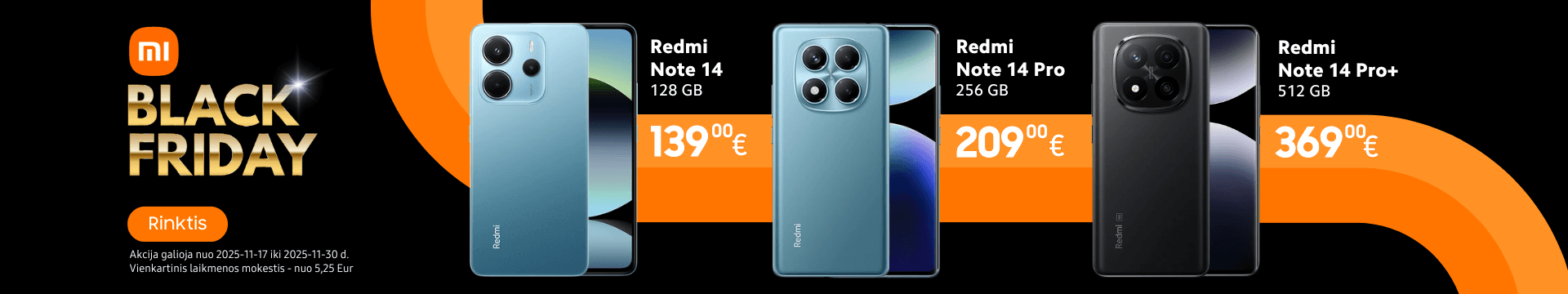 Xiaomi Redmi Note 14 serija akcija, Mobili prekyba