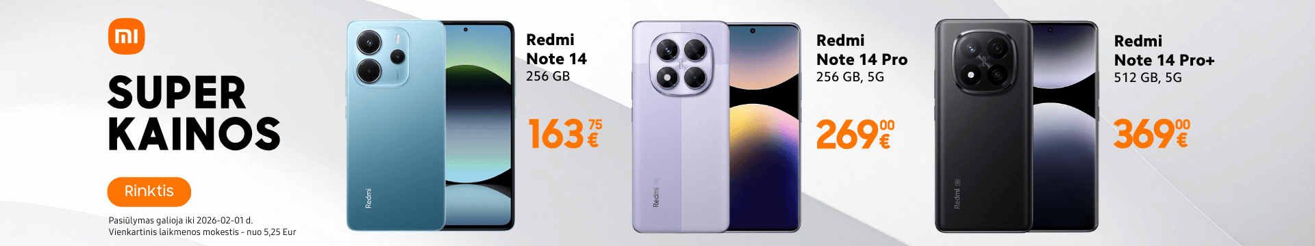 Xiaomi Redmi Note 14 serija akcija, Mobili prekyba