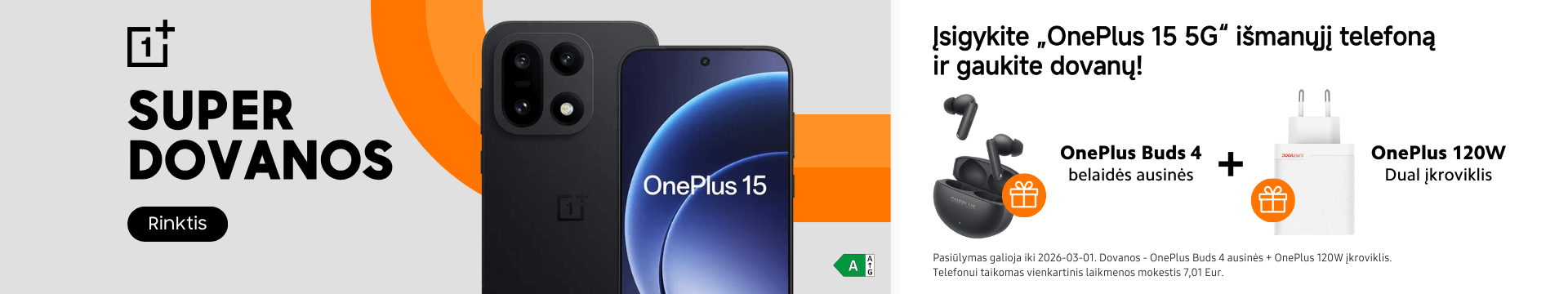 OnePlus 15 5G su dovanomis, Mobili prekyba