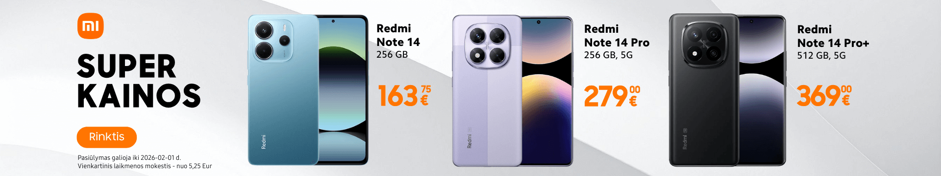 Xiaomi Redmi Note 14 serija akcija, Mobili prekyba