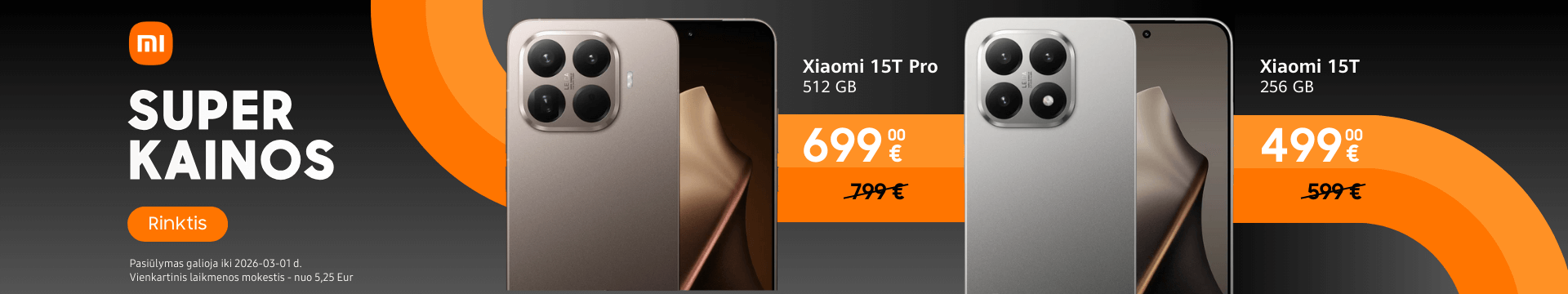 Xiaomi 15T serija nuo 499 Eur, Mobili prekyba