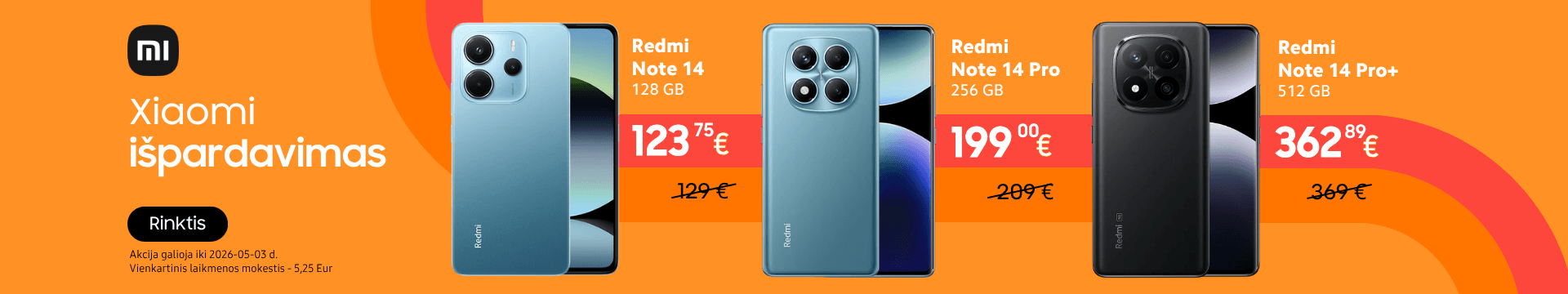 Xiaomi redmi Note 14 serijos išpardavimas, Mobili prekyba