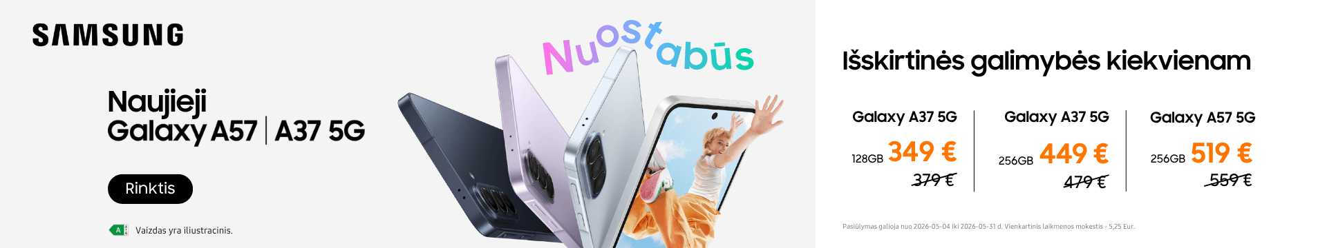 Samsung Galaxy A37 A57 akcija, Mobili prekyba