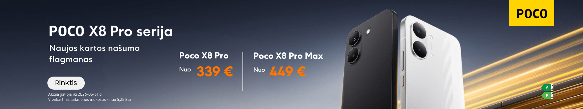 Poco X8 Pro serija tik nuo 339 Eur, Mobili prekyba