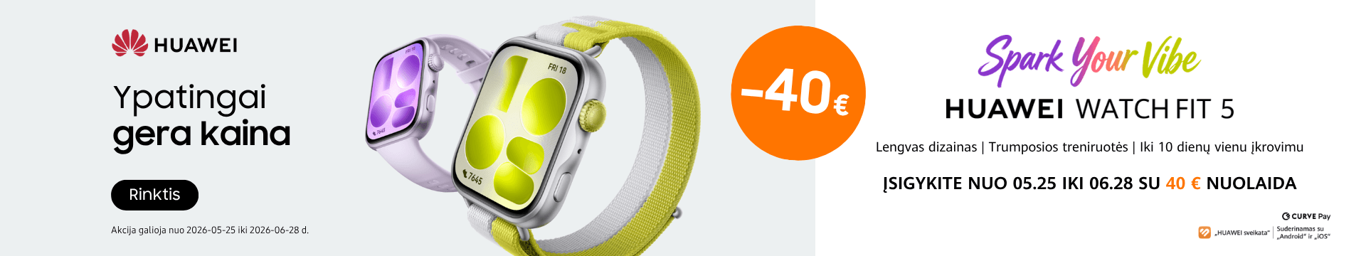 Huawei Watch Fit 5 akcija, Mobili prekyba