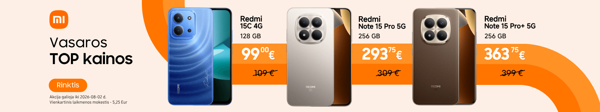 Xiaomi Redmi 15C akcija nuo 99 Eur, Mobili prekyba
