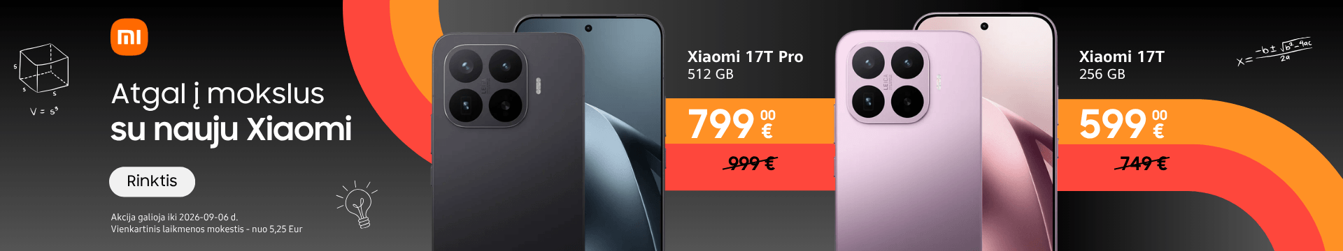 Xiaomi 17T serija nuo 599 Eur, Mobili prekyba