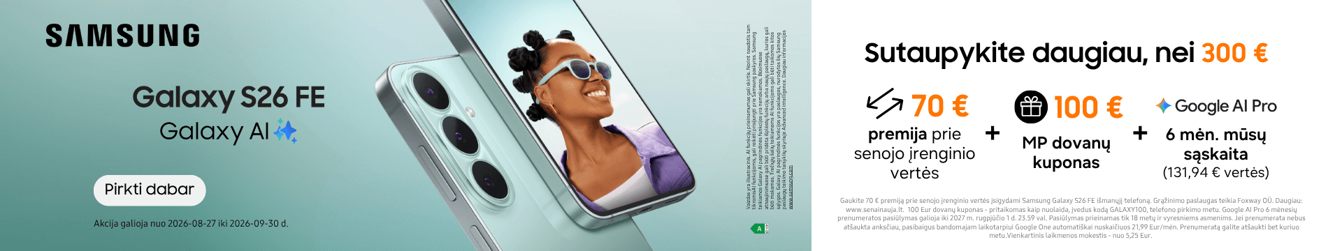 Samsung Galaxy S26 FE 5G naujiena, Mobili prekyba