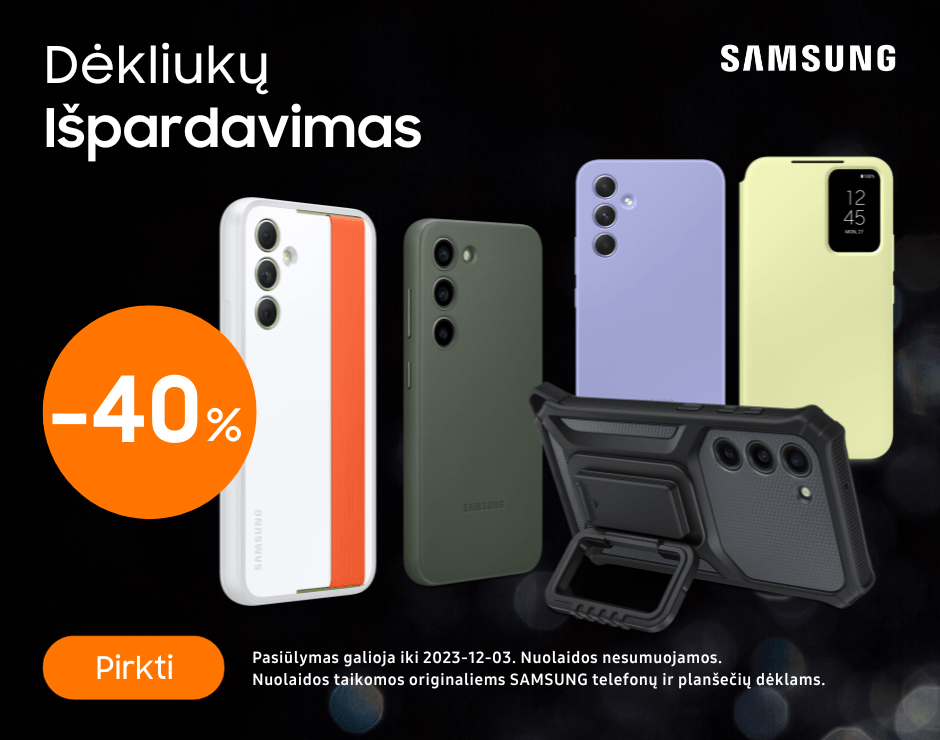 Samsung telefonų dėklams -40% akcija išpardavimas