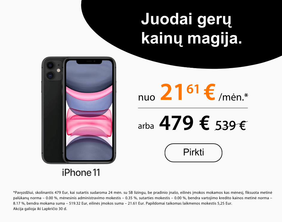 iPhone 11 akcija Black Friday nuolaida