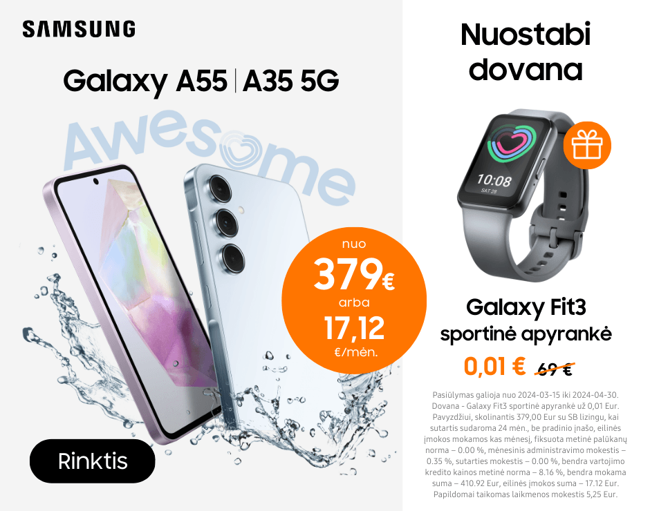 Samsung Galaxy A55 | A35 5G su dovana - Galaxy Fit3, Mobili prekyba