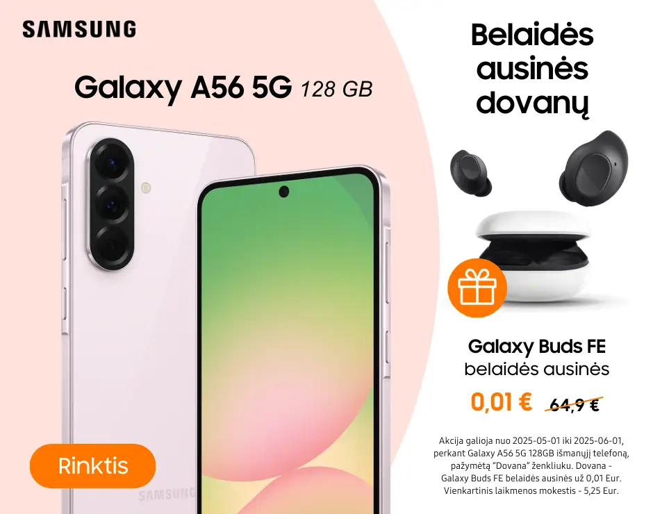 Samsung Galaxy A56 5G 128GB su dovana Galaxy Buds FE, Mobili prekyba
