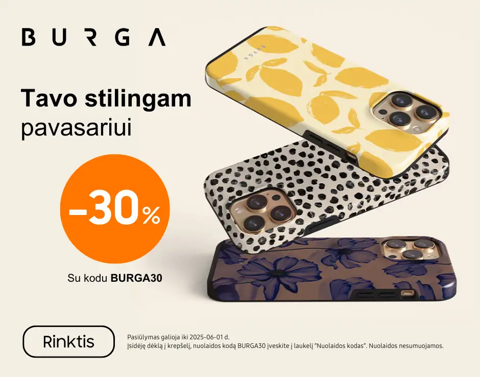 Burga deklams 30% nuolaida, Mobili prekyba