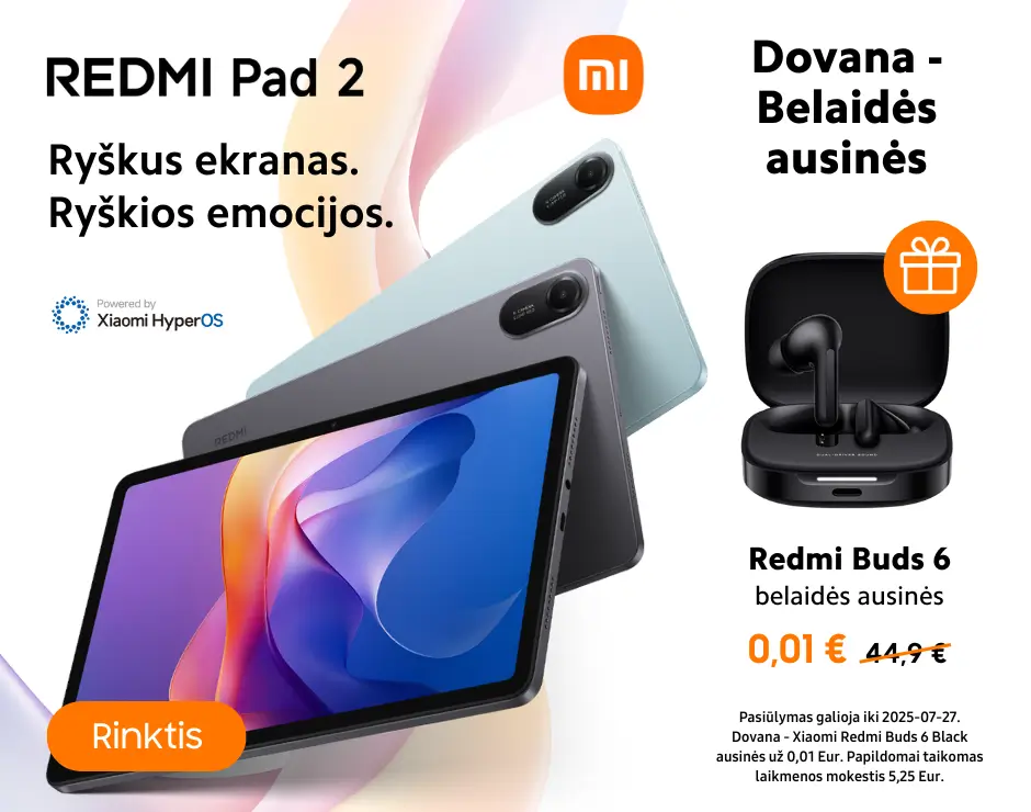 Xiaomi Redmi Pad 2 akcija dovana Redmi Buds 6 , Mlobili prekyba