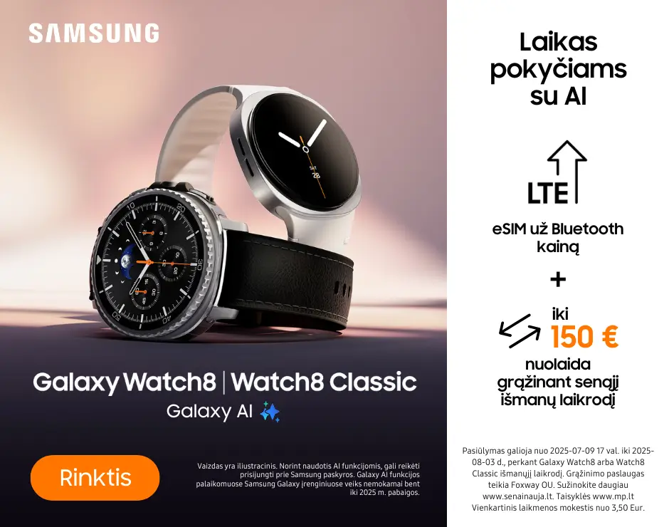 Samsung Galaxy Watch8 akcija naujiena, Mobili prekyba
