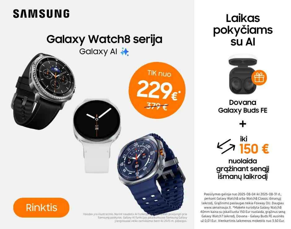Samsung Galaxy Watch8 akcija dovana, Mobili prekyba