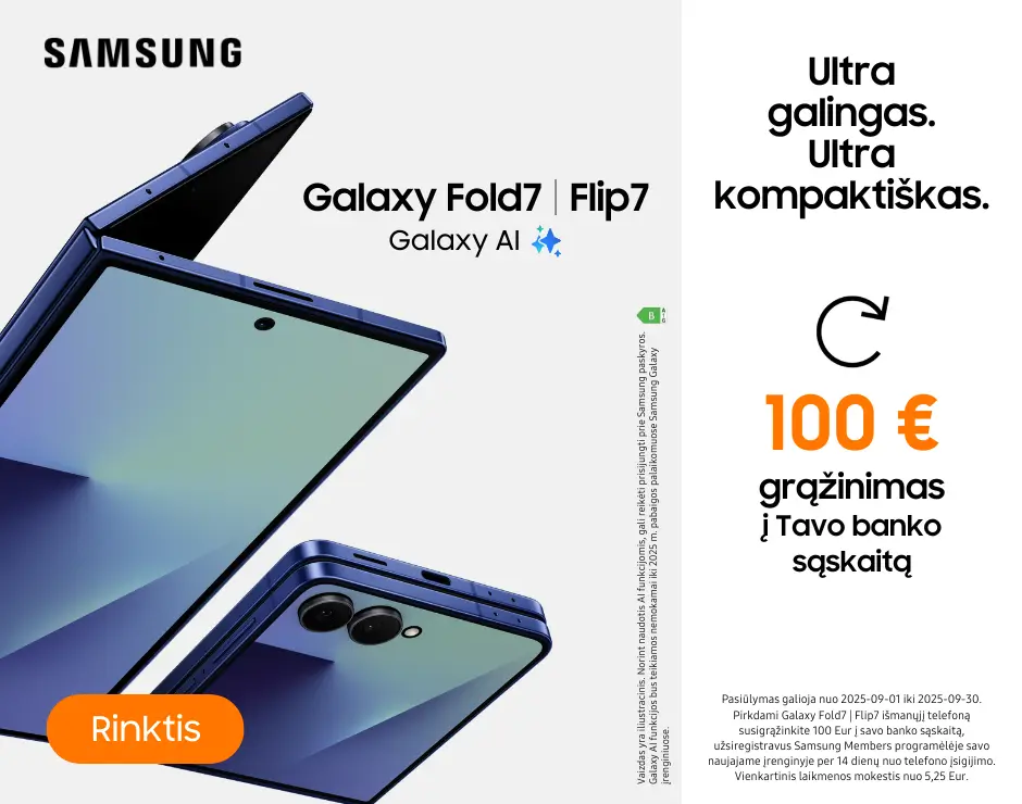 Samsung Galaxy Fold7 Flip7 100 Eur cashback, Mobili prekyba