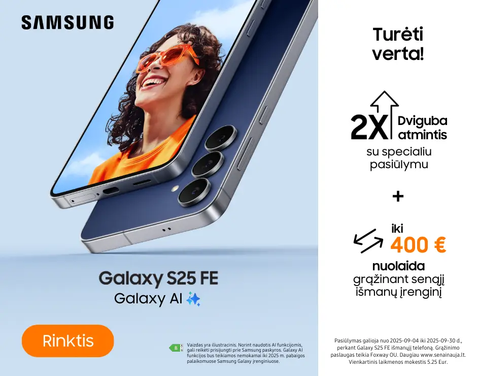 Samsung Galaxy S25 FE akcija naujiena, Mobili prekyba