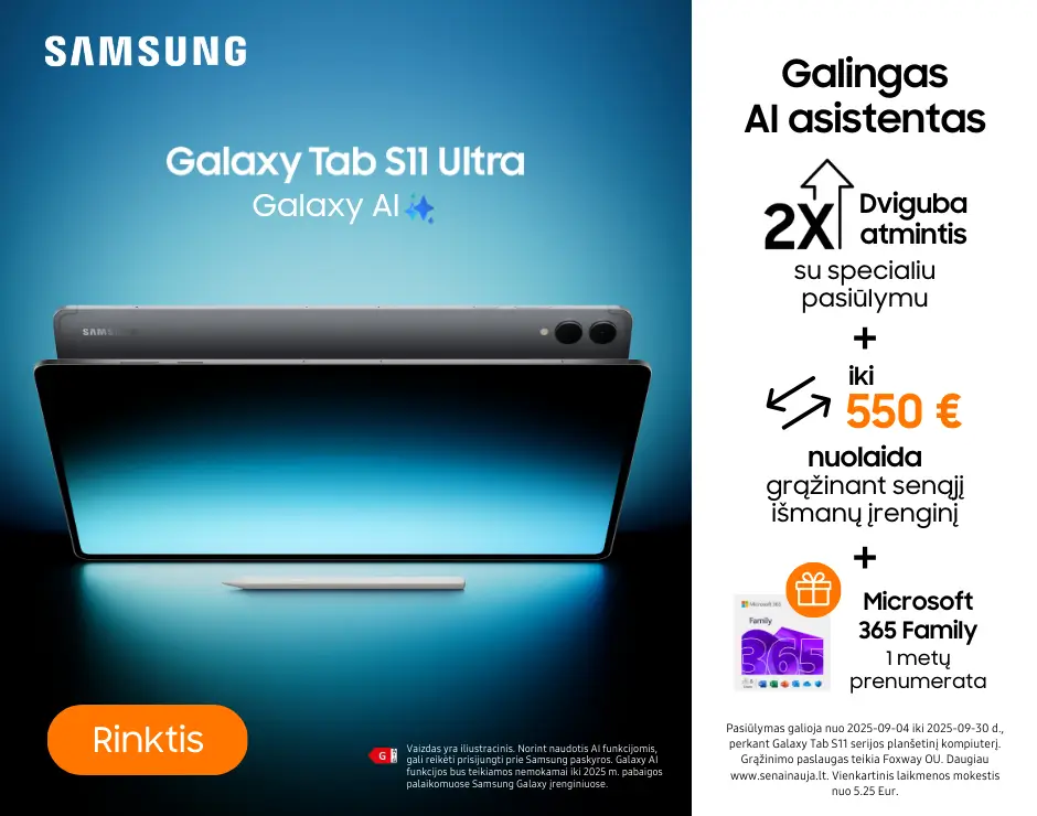 Samsung Galaxy Tab S11 Ultra naujiena akcija, Mobili prekyba