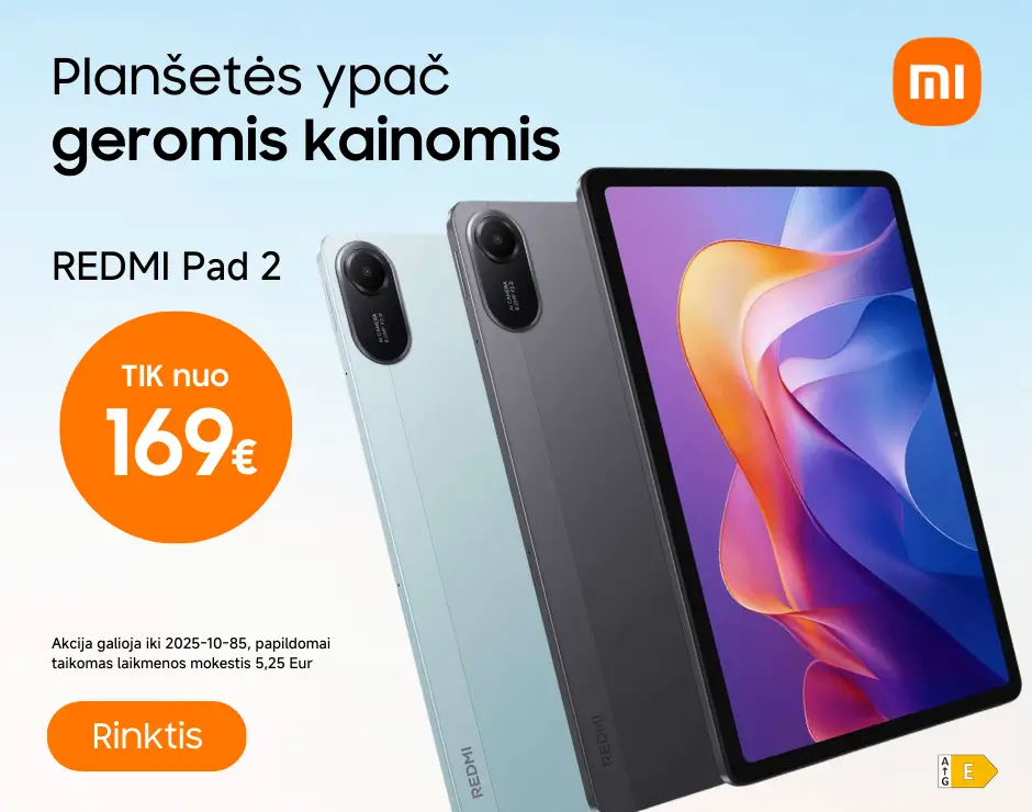 Xiaomi Redmi Pad 2 tik nuo 169 Eur, Mobili prekyba