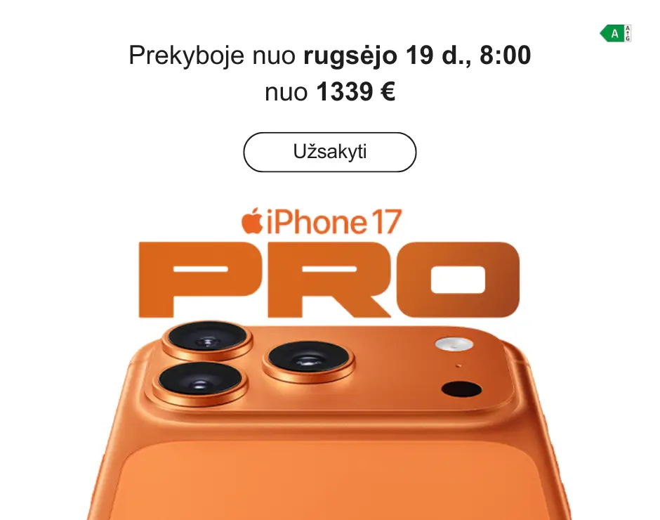 Apple iPhone 17 Pro akcija naujiena, Mobili prekyba