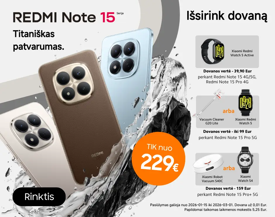 Xiaomi Redmi Note 15 serija su dovanomis, Mobili prekyba