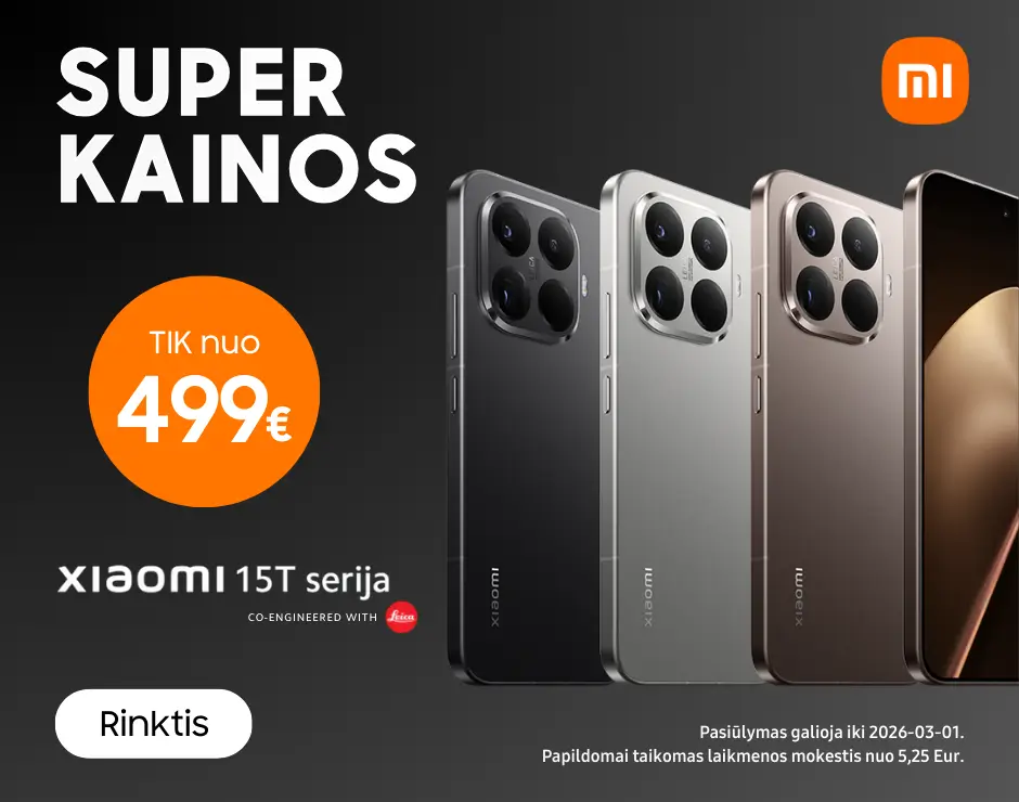 Xiaomi 15T serija nuo 499 Eur, Mobili prekyba