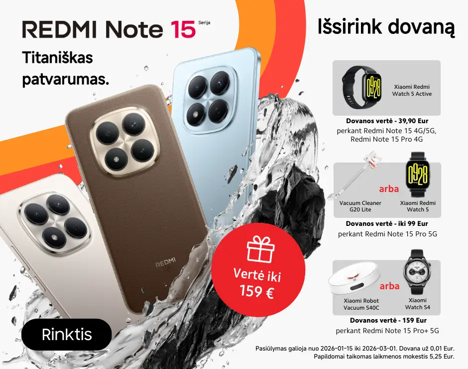 Xiaomi Redmi Note 15 serija su dovanomis, Mobili prekyba