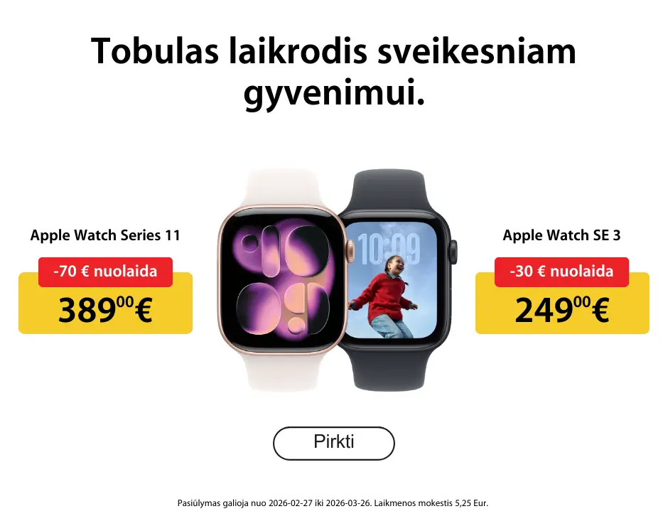 Apple Watch SE 3 ir apple Watch Series 11 akcija, Mobili prekyba
