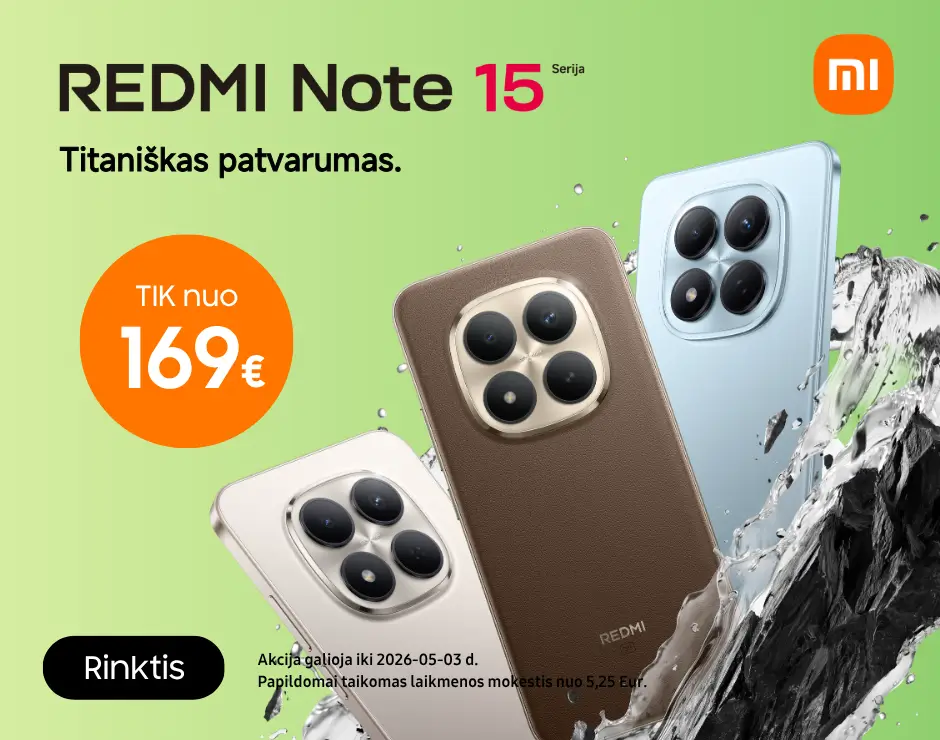 Xiaomi redmi Note 15 serija nuo 169 Eur, Mobili prekyba