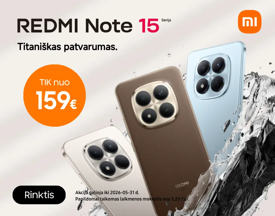 Xiaomi redmi Note 15 serija nuo 159 Eur, Mobili prekyba