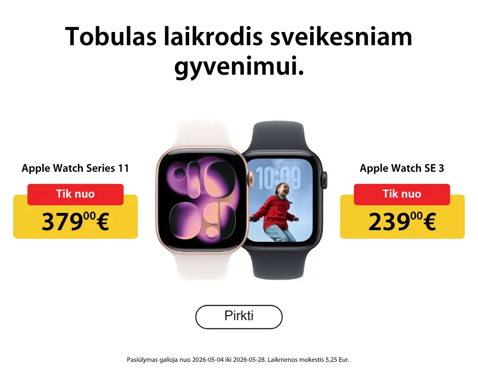 Apple Watch SE 3 ir apple Watch Series 11 akcija, Mobili prekyba